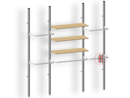Zeige Details für Regalsystem Rund 60 L225 weißaluminium/Ahorn Bild von Regalsystem Rund 60 L225 weißaluminium/Ahorn