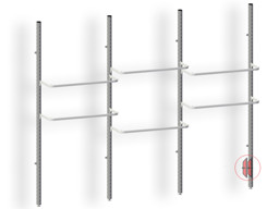 Zeige Details für Regalsystem Rund 60 L300 weißaluminium Bild von Regalsystem Rund 60 L300 weißaluminium