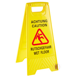 Bild von Warnaufsteller "Achtung Rutschgefahr - Wet Floor"