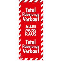 Bild von Papier-Banner einseitig 48x118cm Räumungsverkauf