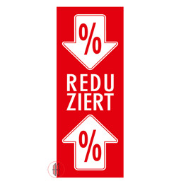 Bild von Papier-Banner einseitig 48x138cm Reduziert/Prozentzeichenpfeile