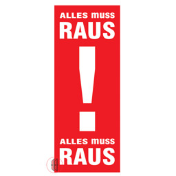 Zeige Details für Papier-Banner einseitig 48x138cm Alles Muss Raus Bild von Papier-Banner einseitig 48x138cm Alles Muss Raus