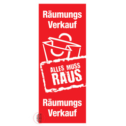 Bild von Papier-Banner einseitig 48x138cm Räumungsverkauf