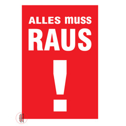 Bild von Banner für Kundenstopper A1 Alles muss Raus!