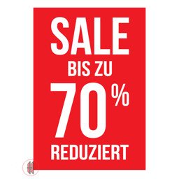 Bild von Banner für Kundenstopper A1 Sale bis zu 70 % Reduziert