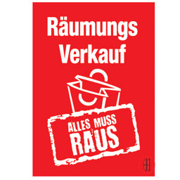 Bild von Rahmenschild Räumungsverkauf (10 Stück)