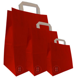 Zeige Details für Papiertragetaschen rot (25/50/250 Stück) Bild von Papiertragetaschen rot (25/50/250 Stück)