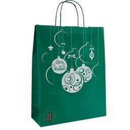 Zeige Details für Papiertragetasche Christbaumkugeln grün Bild von Papiertragetasche Christbaumkugeln grün
