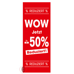 Bild von Papier-Banner einseitig 48x138cm WOW jetzt bis zu 50% Reduziert