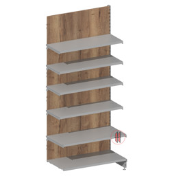 Bild von Wandregal m. 6 Metallböden u. Holzrückwand
