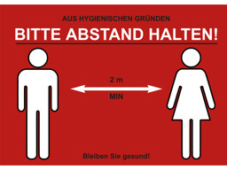 Zeige Details für Plakat Bitte Abstand halten A4 quer Bild von Plakat Bitte Abstand halten A4 quer