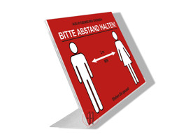 Zeige Details für Hinweisschild A4 quer - Abstand halten Bild von Hinweisschild A4 quer - Abstand halten