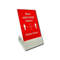 Zeige Details für Thekenaufsteller mit Hinweisschild Bild von Thekenaufsteller mit Hinweisschild