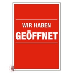 Bild von Plakat Wir haben geöffnet A1