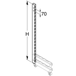 Zeige Details für Säule 6x3cm H140 für Halbgondelständer fahrbar Bild von Säule 6x3cm H140 für Halbgondelständer fahrbar
