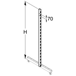 Zeige Details für Säule 6x3cm H140 für Gondelständer fahrbar Bild von Säule 6x3cm H140 für Gondelständer fahrbar