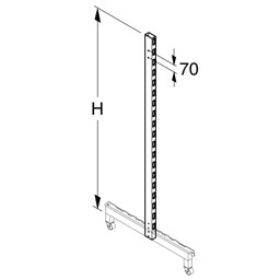 Zeige Details für Säule 6x3cm H140 für Gondelständer fahrbar Bild von Säule 6x3cm H140 für Gondelständer fahrbar