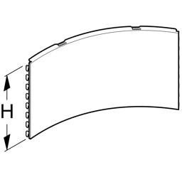 Bild von Rückwand Innenecke Rund 45° glatt