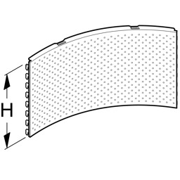 Zeige Details für Rückwand Innenecke rund 45° H40 RL Bild von Rückwand Innenecke rund 45° H40 RL