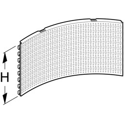 Bild von Rückwand Innenecke rund 45° H40 SL