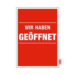 Bild von Banner für Kundenstopper A1 Wir haben geöffnet