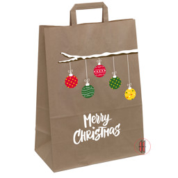 Zeige Details für Papiertragetasche Weihnachtszweig mit bunten Kugeln Bild von Papiertragetasche Weihnachtszweig mit bunten Kugeln