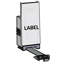 Zeige Details für Warenvorschub mit Labelhalter 28 mm, lichtgrau, für Führungsprofil F001 Bild von Warenvorschub mit Labelhalter 28 mm, lichtgrau, für Führungsprofil F001