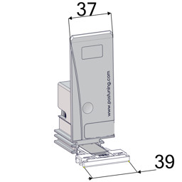 Zeige Details für Warenvorschub 37 mm x 95 mm mit Frontanker B39xH8 mm, anthrazitgrau – passend für Adapter-T-Profil A016 Bild von Warenvorschub 37 mm x 95 mm mit Frontanker B39xH8 mm, anthrazitgrau – passend für Adapter-T-Profil A016