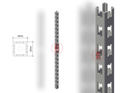 Zeige Details für Säule 3x3cm vierseitig H-Lochung Bild von Säule 3x3cm vierseitig H-Lochung