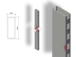 Zeige Details für Säule 8x3cm H-Lochung für Verbindungen LA7cm Bild von Säule 8x3cm H-Lochung für Verbindungen LA7cm