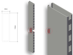 Zeige Details für Säule 11x3cm H-Lochung Bild von Säule 11x3cm H-Lochung