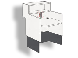 Bild von Schreibarbeitstheke mit Aufsatz Standard