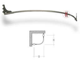 Bild von Vorhangstange für Eck-Umkleidekabine