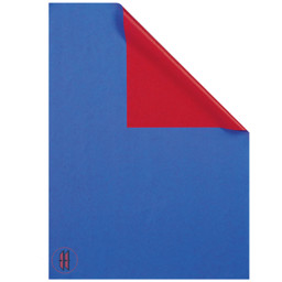 Bild von Geschenkpapier zweifarbig blau/rot