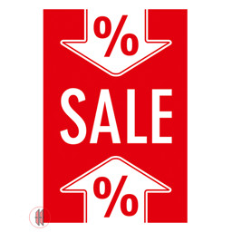 Bild von Banner für Kundenstopper A1 Sale / Prozentzeichenpfeile
