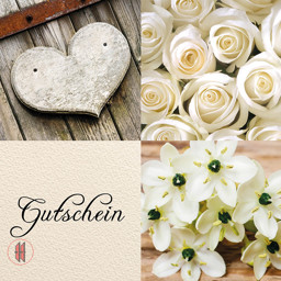 Bild von Geschenkgutscheine weiße Rosen/Herz (12 Stück)