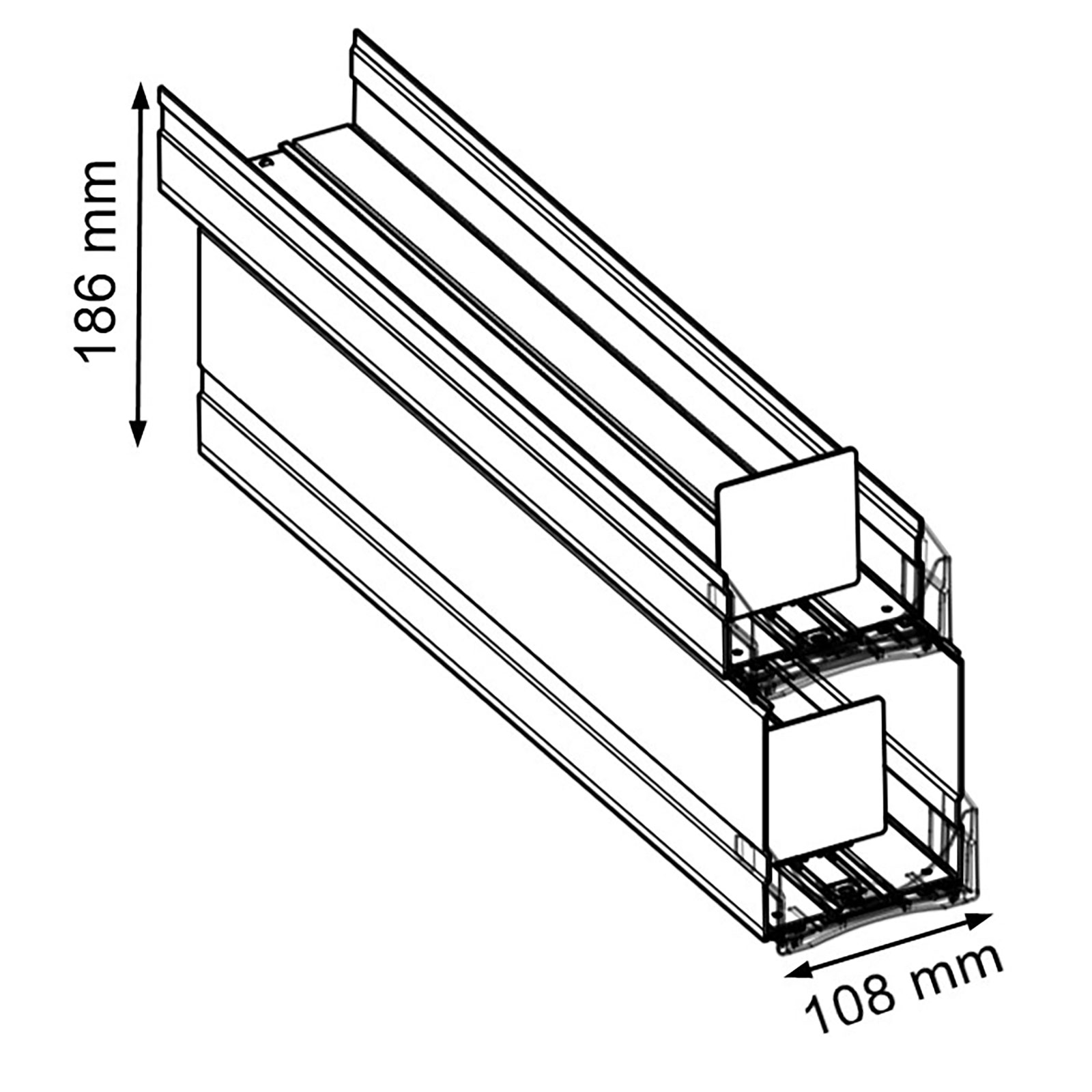 Bild von Stapelkanäle für Kräuter | Warenvorschubsystem für Adapter-T-Profile | Weiß oder Schwarz